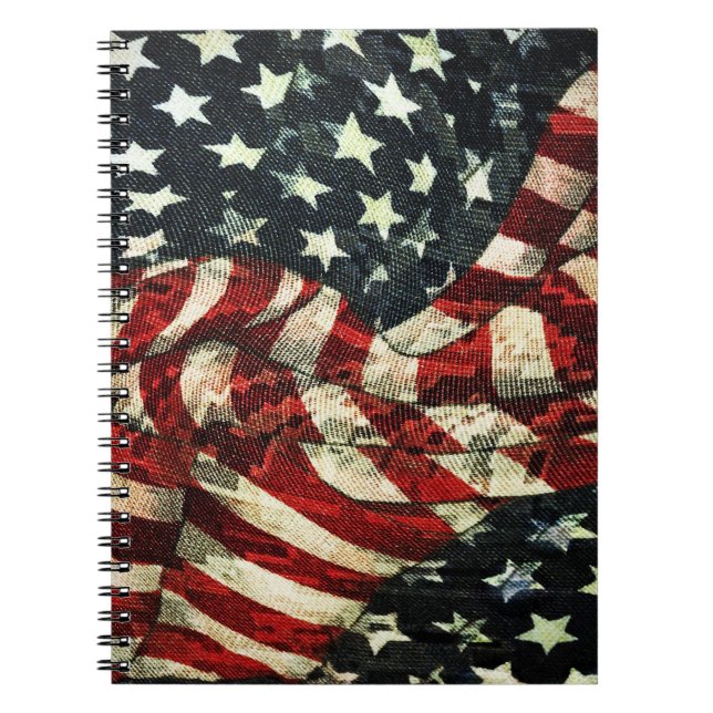 Amerikanische Flagge von Shirley Taylor Notizblock (Vorderseite)