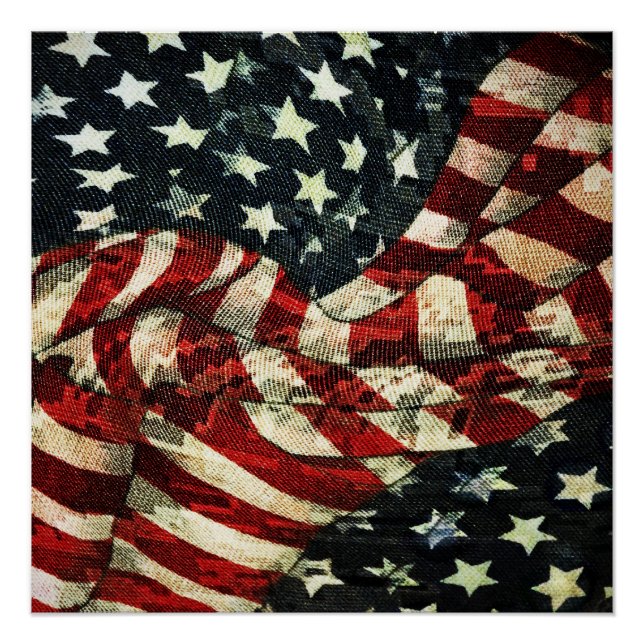 Amerikanische Flagge von Shirley Taylor Poster (Vorderseite)