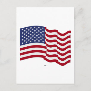 Amerikanische Flagge weht Postkarte