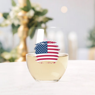 Amerikanische Flagge Weinglas Ohne Stiel