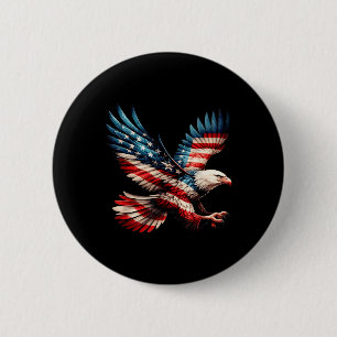 Amerikanische Flagge Weißkopfseeadler 4. Juli USA Button