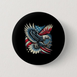 Amerikanische Flagge Weißkopfseeadler 4. Juli USA  Button