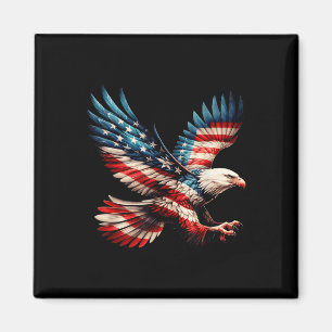 Amerikanische Flagge Weißkopfseeadler 4. Juli USA  Magnet