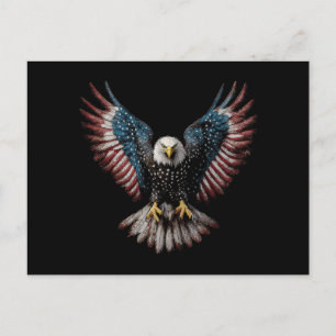 Amerikanische Flagge Weißkopfseeadler 4. Juli USA  Postkarte