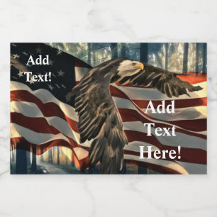 Amerikanische Flagge Weißkopfseeadler Lebensmitteletikett