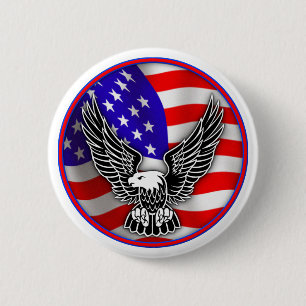 Amerikanische Flagge Weißkopfseeadler Vereinigte S Button