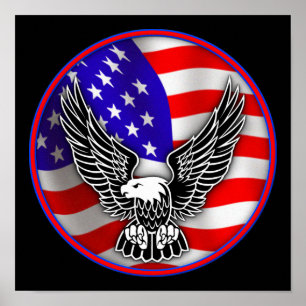 Amerikanische Flagge Weißkopfseeadler Vereinigte S Poster