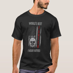 Amerikanische Flagge Weltbester Furzer Bester Pug- T-Shirt