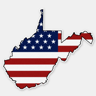 Amerikanische Flagge West Virginia Aufkleber