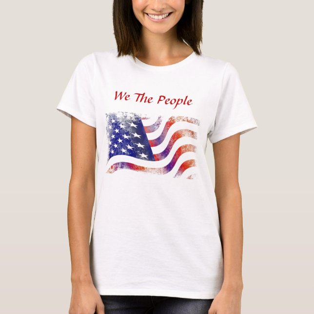 Amerikanische Flagge, Wir Menschen, Frauen T-Shirt (Vorderseite)