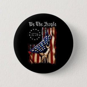 Amerikanische Flagge Wir Menschen Geschichte 1776  Button