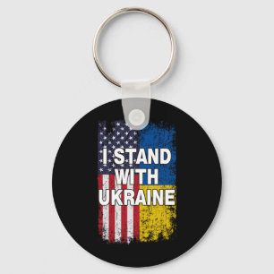 Amerikanische Flagge Wir unterstützen die Ukraine- Schlüsselanhänger