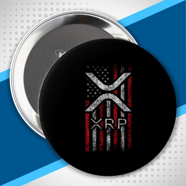 Amerikanische Flagge - XRP Krypto-Währung Kryptowä Button (Von Creator hochgeladen)