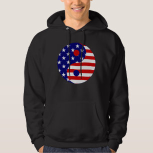 amerikanische Flagge Yin Yang USA Hoodie