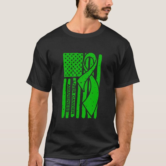 Amerikanische Flagge zur Sensibilisierung für Lebe T-Shirt (Vorderseite)