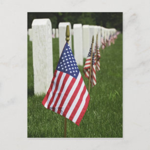 Amerikanische Flaggen auf den Gräbern amerikanisch Postkarte
