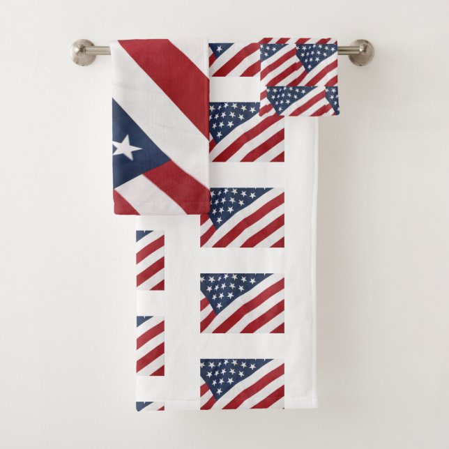 Amerikanische Flaggen-Bad-Tuch-Set Badhandtuch Set (Insitu)