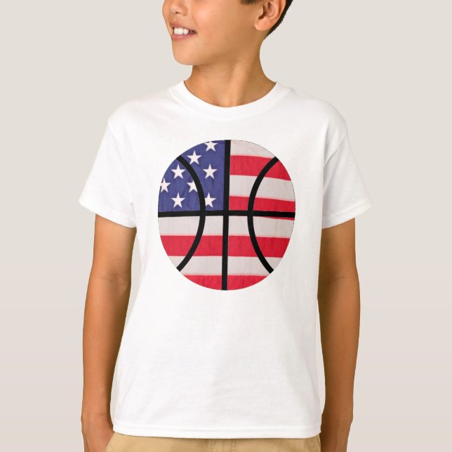 Amerikanische Flaggen-Basketball-Shirt T-Shirt (Vorderseite)