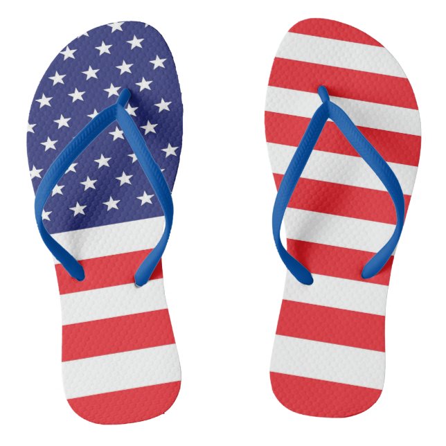Amerikanische Flaggen-Flops rot weiß und blau Flip Flops (Fußbett)