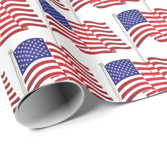 Amerikanische Flaggen Geschenkpapier (Rolleneckpunkt)