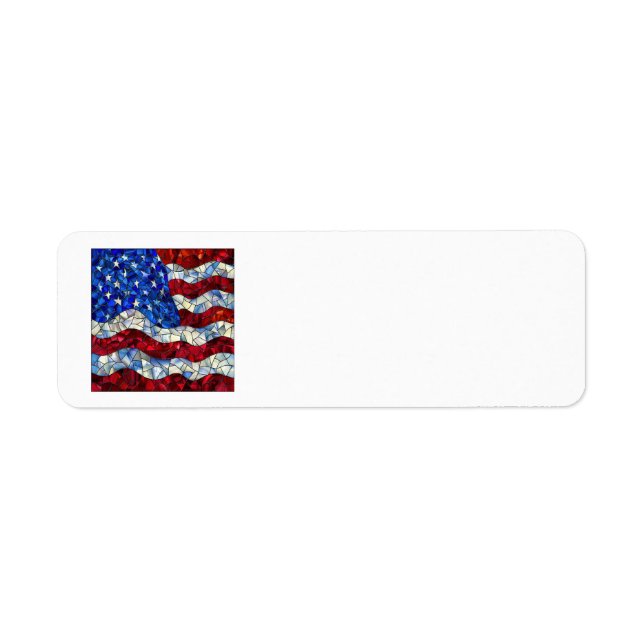 Amerikanische Flaggen: Glass Address Labels (Vorne)