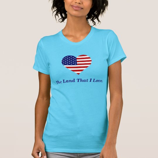 Amerikanische Flaggen-Herz Amerika das Land diese T-Shirt
