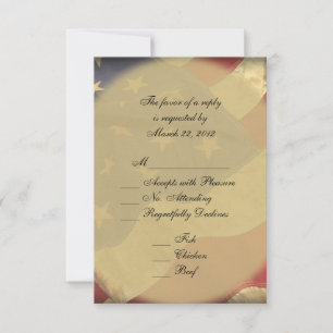 Amerikanische Flaggen-Hochzeit UAWG RSVP Karte