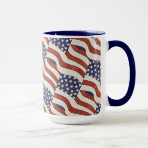 Amerikanische Flaggen-Muster 15 Unze-Tasse Tasse