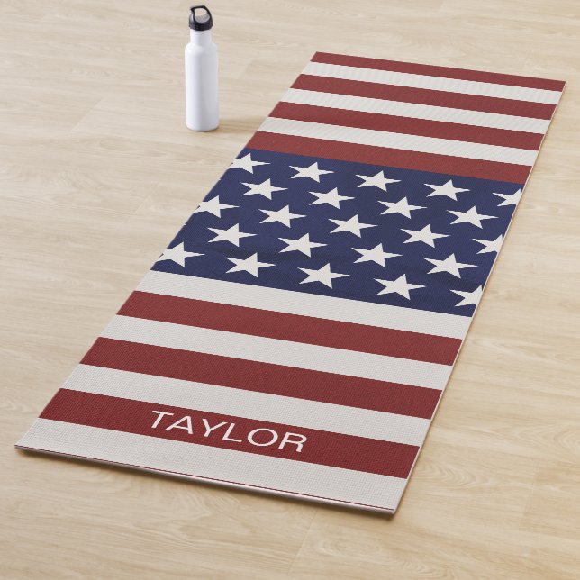 Amerikanische Flaggen-patriotischer individueller Yogamatte (Beispiel)