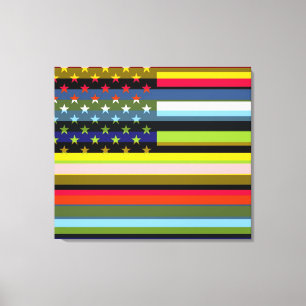 Amerikanische Flaggen-Pop-Kunst 6 Leinwanddruck