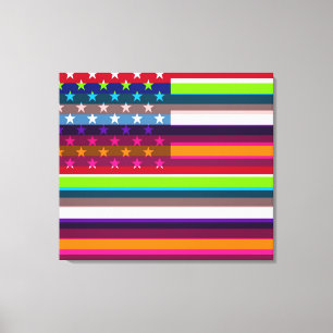 Amerikanische Flaggen-Pop-Kunst 7 Leinwanddruck