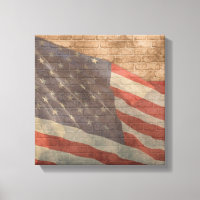 Amerikanische Flaggen-Quadrat-Leinwand-Wand-Dekor