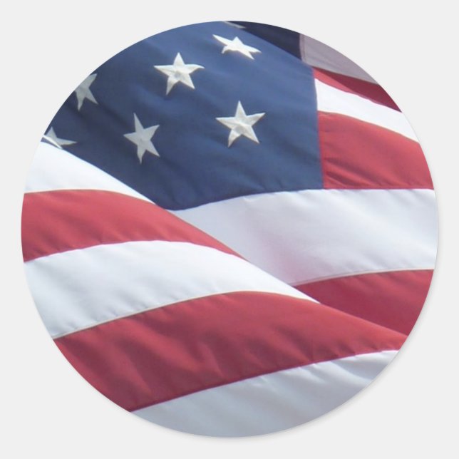 Amerikanische Flaggen-Rundaufkleber Runder Aufkleber (Vorderseite)