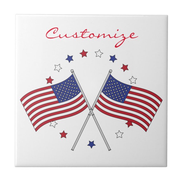 Amerikanische Flaggen Thunder_Cove patriotisch Fliese (Vorderseite)