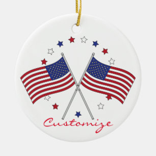 Amerikanische Flaggen Thunder_Cove patriotisch Keramik Ornament