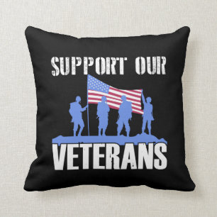 Amerikanische Flaggen unterstützen unsere Veteran Kissen