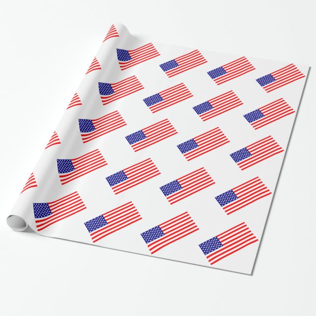 Amerikanische Flaggen USA Geschenkpapier (Ungerollt)
