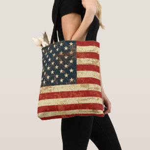 Amerikanische Flaggen-Vintages beunruhigt Tasche