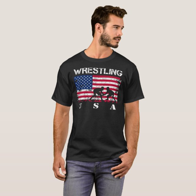 Amerikanische Flaggen-Wrestling-T - Shirt (Vorne ganz)