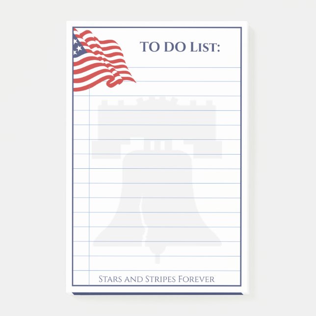 Amerikanische Flaggendarstellung zur Erstellung ei Post-it Klebezettel (Vorderseite)