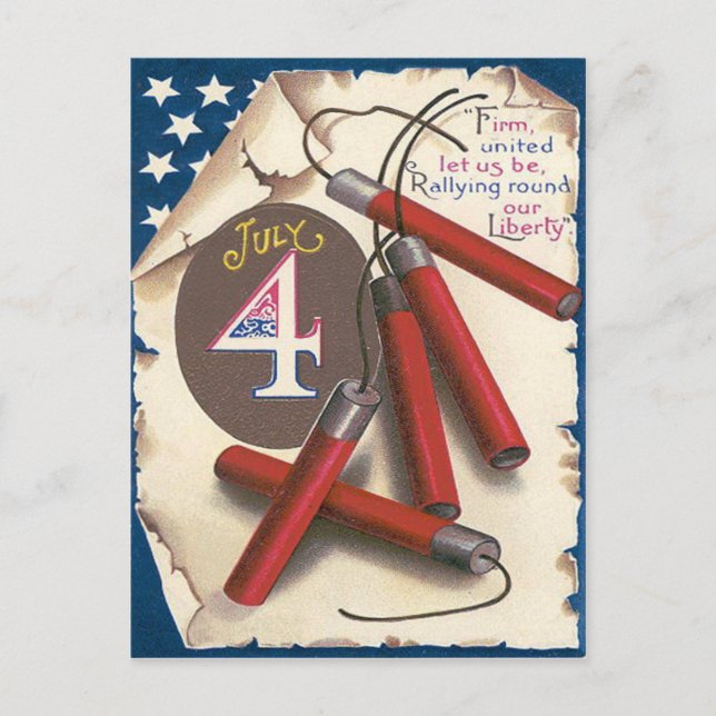 Amerikanische Flaggenerklärung zum unabhängigen Fe Postkarte (Vorderseite)