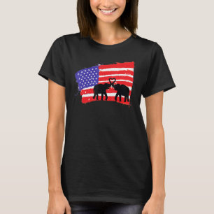 Amerikanische Flaggenfigur 4. Juli Patriotismus US T-Shirt