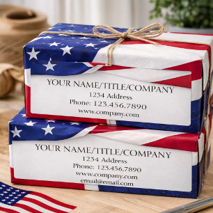 Amerikanische Flaggenfirma Name Shipping Labels