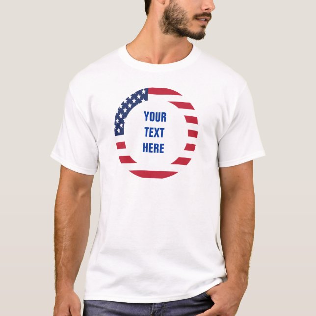 Amerikanische Flaggengrenze mit benutzerdefinierte T-Shirt (Vorderseite)