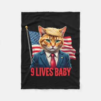 Amerikanische Flaggenkatze in Suite Donald Trump N Fleecedecke