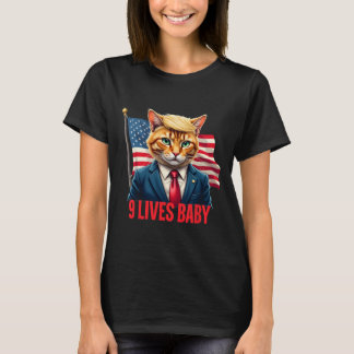 Amerikanische Flaggenkatze in Suite Donald Trump N T-Shirt