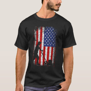 Amerikanische Flaggenlandschaften 4. Juli-Rasenmäh T-Shirt