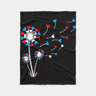 Amerikanische Flaggenleuchter mit Herzblut Fleecedecke