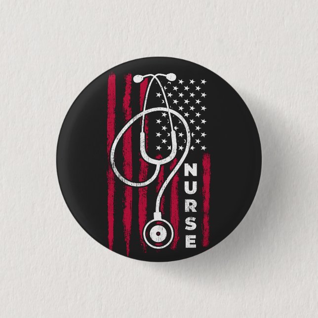 Amerikanische Flaggennurse, Krankenschwester Button (Vorderseite)