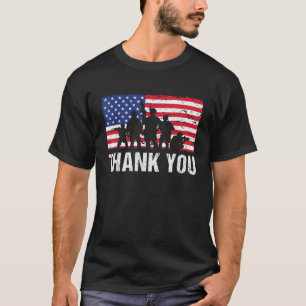 Amerikanische Flaggensoldaten USA Vielen Dank Vete T-Shirt